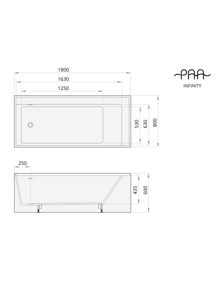 Silkstone vonia Paa Infinity 1800x800