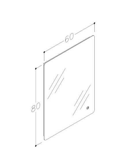 Šviečiantis LED veidrodis IP44, vartomas Grace 600x800