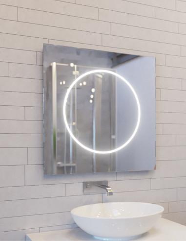Keturkampis veidrodis TONDO su LED apšvietimu