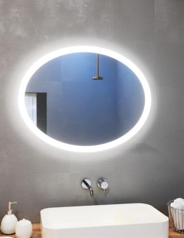Ovalus veidrodis SOFIA su rėmu, LED apšvietimu