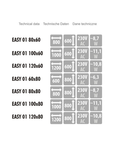 Keturkampis veidrodis EASY 01 su LED...