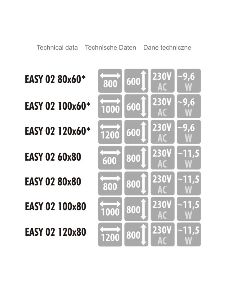 Keturkampis veidrodis EASY 02 su LED apšvietimu