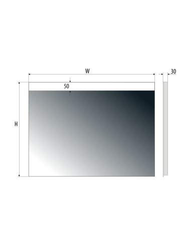 Keturkampis veidrodis EASY 04 su LED...