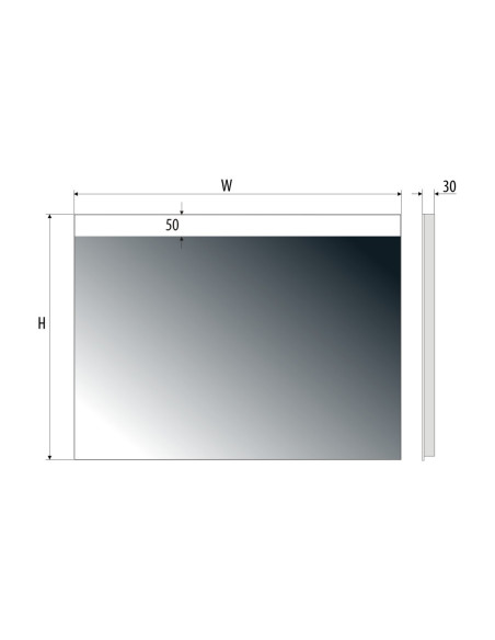 Keturkampis veidrodis EASY 04 su LED apšvietimu