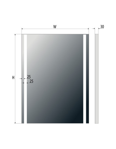 Keturkampis veidrodis EASY 05 su LED...