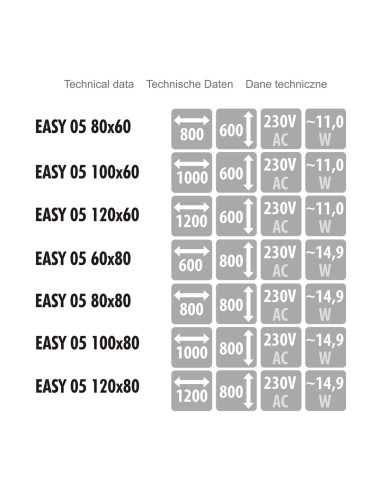 Keturkampis veidrodis EASY 05 su LED...