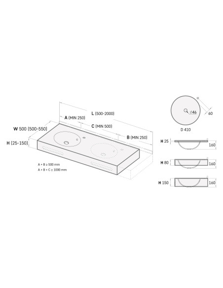 Praustuvas Modo Round Silkstone