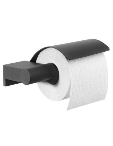 Juodas WC popieriaus laikiklis Bold su dangteliu