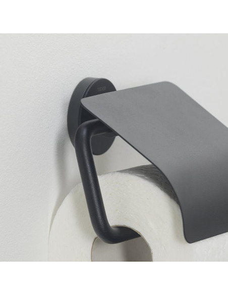 WC popieriaus laikiklis Urban su dangčiu juodas