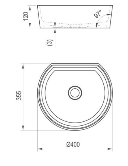 Apvalus praustuvas Ravak Moon 1C 400x355x120