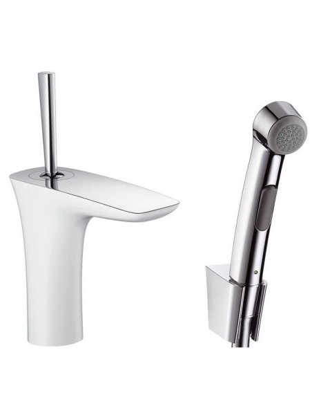 Maišytuvas praustuvui su bidete Hansgrohe PuraVida baltas/chromas