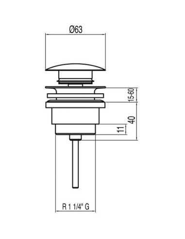 Tres Dugno vožtuvas Click-Clack R63