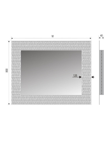 Keturkampis veidrodis MOSAIC su LED...