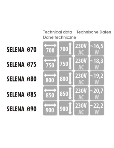 Apvalus veidrodis SELENA su juodu...