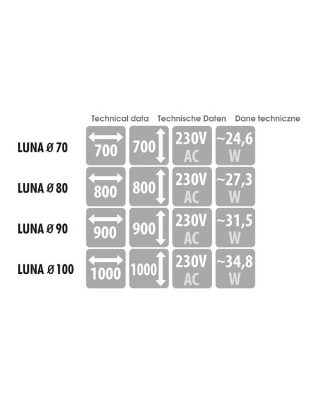 Apvalus veidrodis LUNA su LED apšvietimu