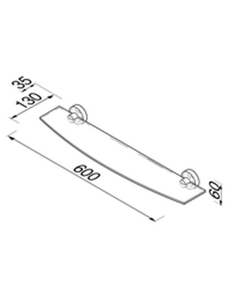 Stikline lentynele 60cm Geesa Luna 5501