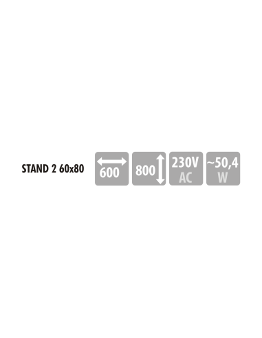 Keturkampis veidrodis STAND 2 su LED...