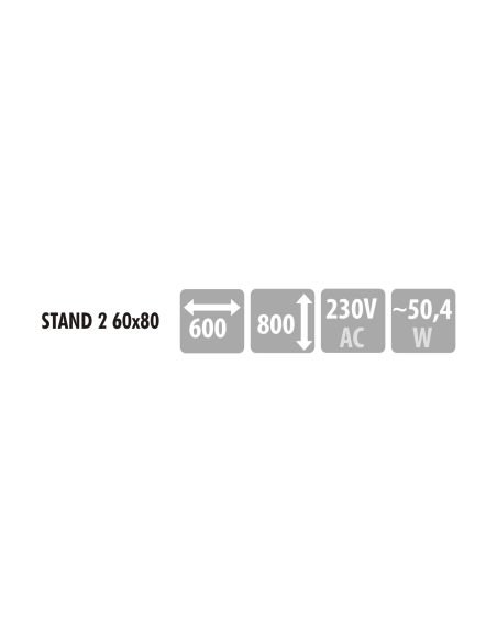 Keturkampis veidrodis STAND 2 su LED apšvietimu