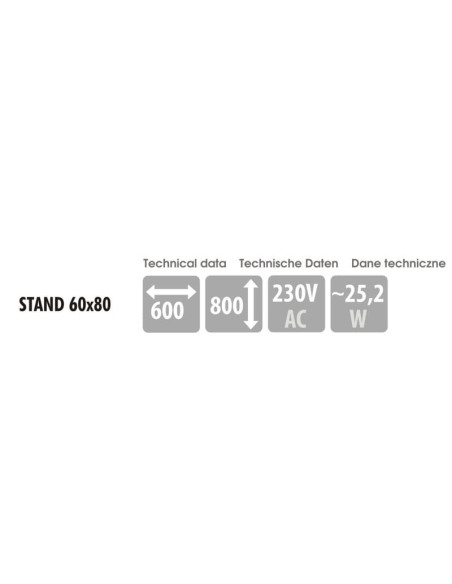 Keturkampis veidrodis STAND su LED apšvietimu