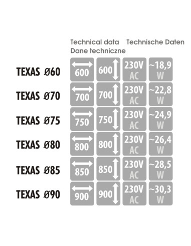 Apvalus veidrodis TEXAS su juodais...