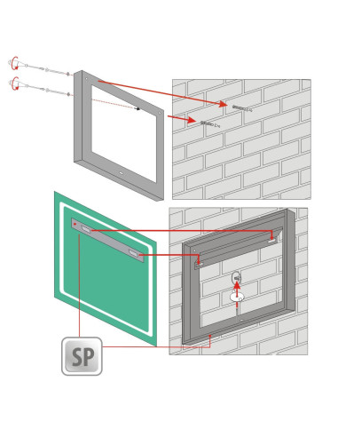 Keturkampis veidrodis QUADRO su LED...