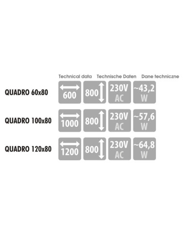 Keturkampis veidrodis QUADRO su LED...