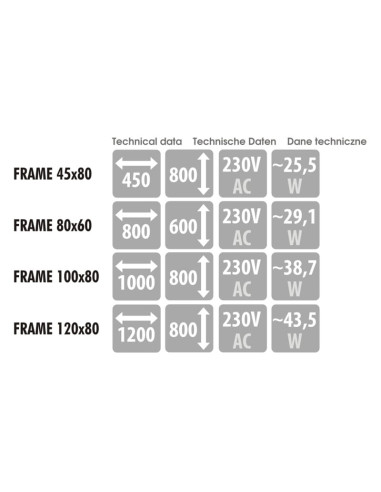 Keturkampis veidrodis FRAME su rėmu,...