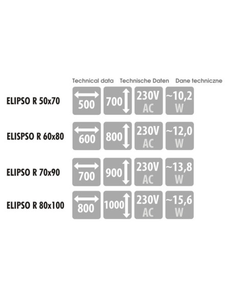 Ovalus veidrodis ELIPSO R su LED apšvietimu