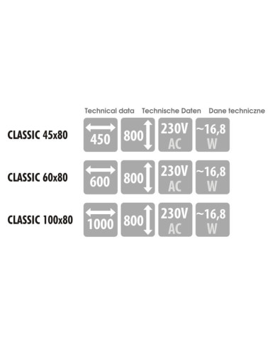 Keturkampis veidrodis CLASSIC su LED...