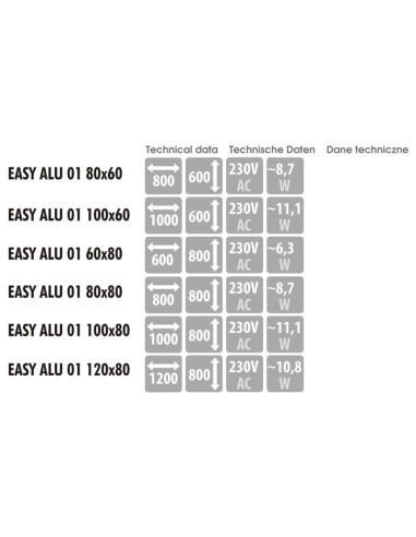 Keturkampis veidrodis EASY ALU 01 su...