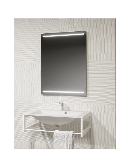 Keturkampis veidrodis EASY ALU 01.1 su LED apšvietimu