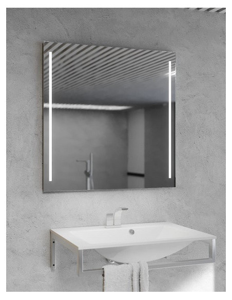 Keturkampis veidrodis EASY ALU 02 su LED apšvietimu