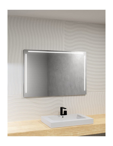 Keturkampis veidrodis EASY ALU 03 su LED apšvietimu