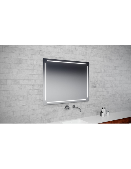 Keturkampis veidrodis EASY ALU 04 su LED apšvietimu