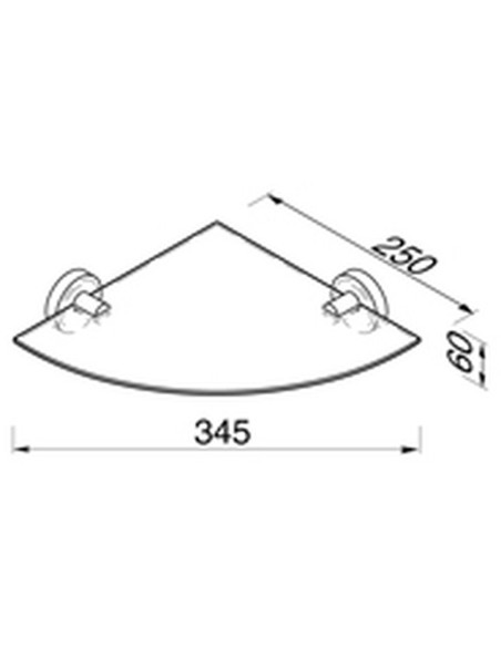 Stikline lentynele, trikampe Geesa Luna 5521