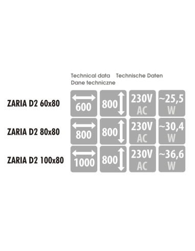 ZARIA D2 Veidrodinė spintelė su LED apšvietimu