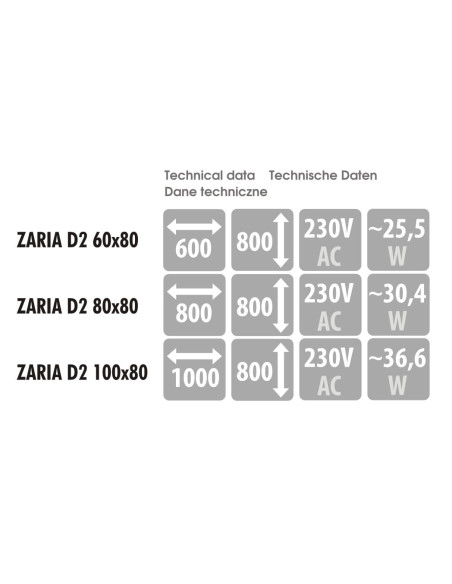 ZARIA D2 Veidrodinė spintelė su LED apšvietimu