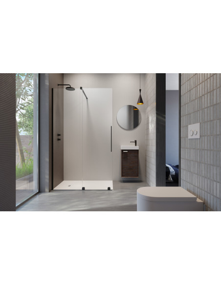 Radaway Furo Black Walk-in nejudanti dušo sienelė