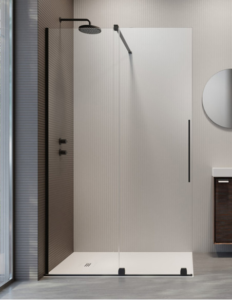 Radaway Furo Black Walk-in nejudanti dušo sienelė