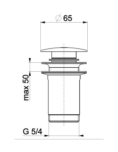 Sifono ventilis Click-CLack ROUND R65 su perbėgimu