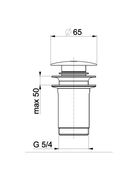 Sifono ventilis Click-CLack ROUND R65 su perbėgimu