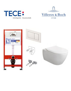 Pakabinamo WC komplektas - Tece 4in1 rėmas + unitazas Villeroy&Boch Subway 2