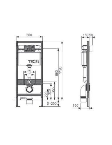 Pakabinamo WC komplektas - Tece 4in1 rėmas