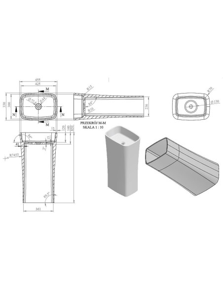 Grindinis praustuvas VAYER VOLANS baltas blizgus 450x330