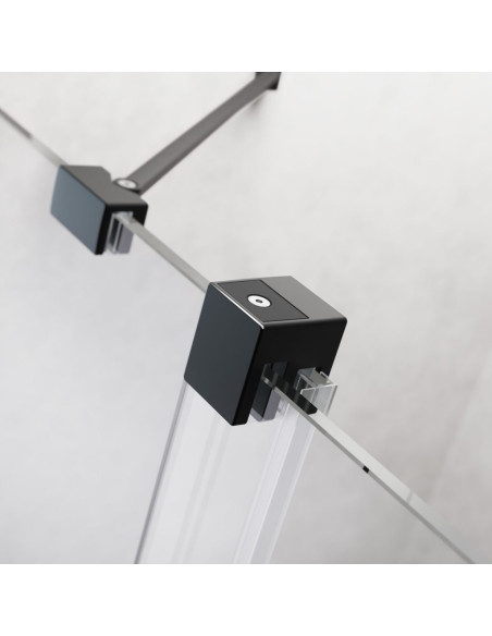 Radaway Furo Black Walk-in nejudanti dušo sienelė