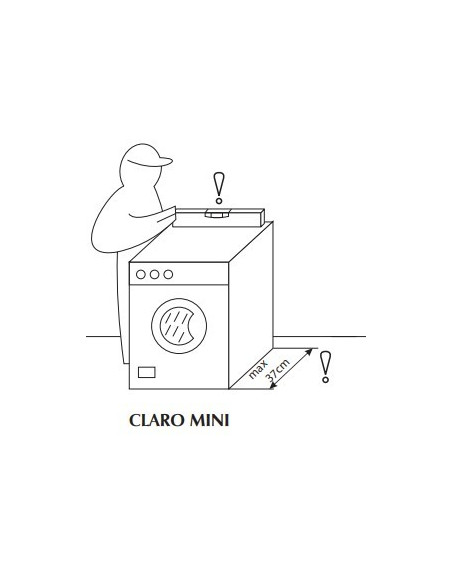 Akmens masės praustuvas Claro Mini 600x500 montuojamas virš skalbimo mašinos