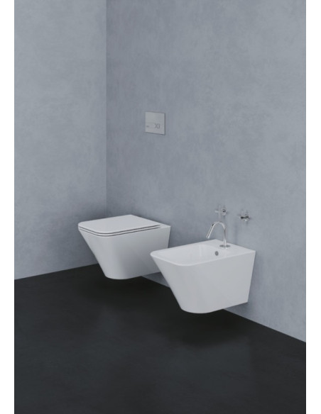 Pakabinamo WC komplektas - Tece 4in1 rėmas + unitazas Azzurra Build su SoftClose dangčiu