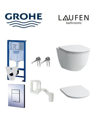 Grohe Rapid SL WC potinkinio rėmo komplektas (5in1) + unitazas Lufen Pro Rimless