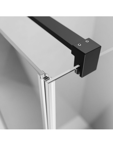 Radaway Nes Black DWD+2S dušo kabina montuojama prie lygios sienos