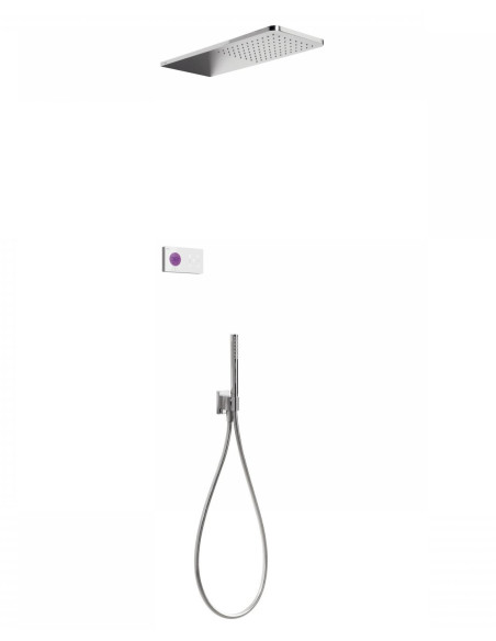 Potinkinė elekroninė-termostatinė dušo sistema STUDY EXCLUSIVE 210x550 mm su elektoriniu valdymu,su dušeliu, su p.d.